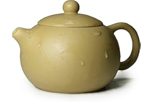 YXHUPOT Czajniczek 200 ml Chińska Glina Yixing Xishi Naturalna Zisha Żółty Dzbanek Herbata Kungfu