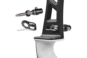 ELONG OUTDOOR Aluminium Archery Cushion Plunger + Magnetic Ambidextrous Arrow Rest Set- Recurve Bows Screw-in Pressure Button Metal Magnetic Rest for Right or Left Hand with Installation Tool