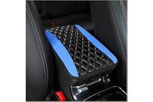 CGEAMDY Car Center Console Cushion Pad, Universal Leather Waterproof Armrest Seat Box Cover Protector,Comfortable Car Decor Accessories Fit for Most Cars, Vehicles, SUVs (Blue)