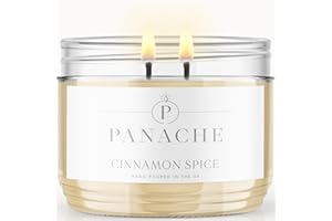 ZAN VILLAGE HOMEWARE Panache Double Wicked Scented Candles | Cinnamon Spice | 350 gram Jar Candle | Natural Soy Wax | 48 Hours Burn | Great Gift Set for Women
