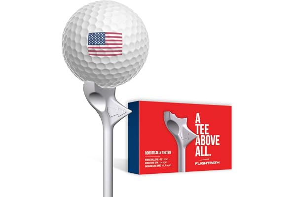 FLIGHTPATH Tees de golf haut de gamme en plastique durable conçus pour améliorer la distance de tir et la précision – Testés par des robots pour réduire la rotation de la balle – Approuvé par l'USGA
