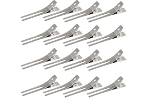 FOROREH 50PCS Pince Cheveux Double Broche, Crocodile Clips Barettes Cheveux Bricolage Arcs à Double Broches Métal Coiffure Double Dent Clips de Cheveux de Section en Métal Clips d'Alligator