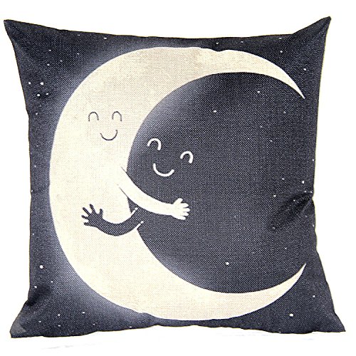 Luxbon The Moon hugging Children's Darkness Cushion Cover Pillow Cushion Sofa Waist Throw Pillo Baby Cover House Room Car Decorative 45 x 45 cm