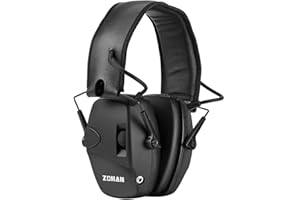 ZOHAN 054 Cuffie Poligono Elettroniche per Tiro Al Piattello, 27dB SNR Riduzione Del Rumore, Amplificazione Del Suono per La Caccia, Protezione dell'Udito Regolabile per Adulti