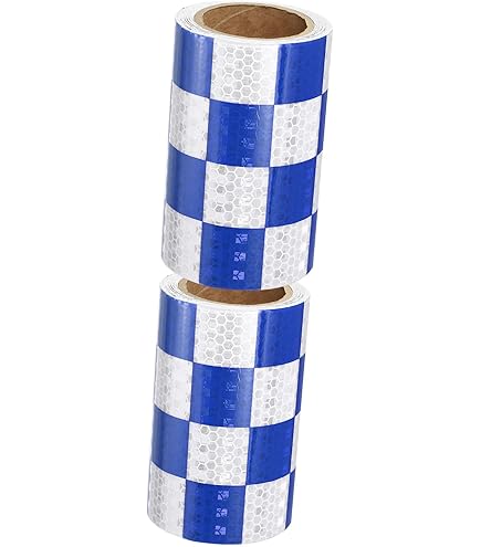 Uxcell Reflective Tape, 2"x82 Ft Waterproof Reflective Tape Warning Safety Tape Reflector For Trucks Grid White Blue - View #9