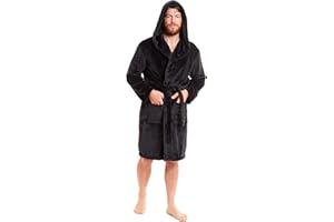 Toro Rocco Mens Hooded Robe Super Soft Long Flannel Fleece Bathrobe Dressing Gown For Men Bath Robes