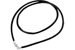 HOUSWEETY Choker/Collier/Ras du Cou Cordon Corde Coton Rond avec Fermoir Argent 925/1000 pour Femme