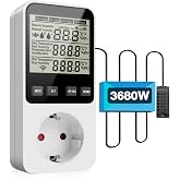 Diymore 230V Temperature and Humidity Plug with Sensor, Heating Cooling Temperature Switch Thermostat Plug for Greenhouse Aqu