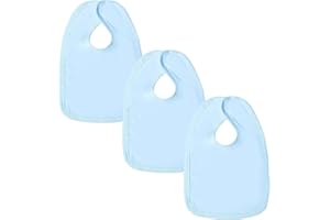 BABAN BABY Large Cotton Baby Dribble Bib - Baby Bibs 0-6 Months to 6-12 Months - Premium British Made Teething Bib for Boys & Girls - 3 Pack, Blue