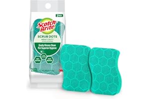 Scotch-Brite Heavy Duty Scrub Dots for Powerful Scrubbing, Suitable for Iron Cast, Stainless Steel & Non-Coated Cookware, Rin