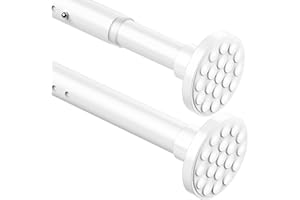 AIITOMG Tringle télescopique, extensible, sans perçage, 300 cm de long, pour rideaux de salle de bain et chambre à coucher, blanche, 255 à 310 cm, 32 mm de diamètre