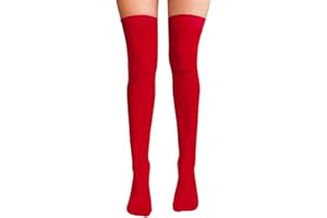 NuJake Over The Knee Thigh High Socks Girls Plain Cotton Lycra Cosplay School Sox