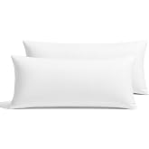 FUSIONHOME - Fibre and Memory Foam Pillow Pack of 2 70 cm - Extra Soft Feather Touch Fabric - Memory Foam, Thermoregulating -