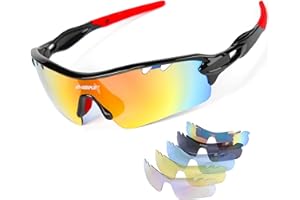 INBIKE Gafas Sol Polarizadas Ciclismo Hombre Mujer con 5 Lentes Intercambiables UV400 Y Montura De TR-90, Gafas Sol Deportivas para Running MTB Bicicleta 100% De Protección UV