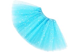 Ugitopi - Gonna tutù da Bambina, con Paillettes Luccicanti, in Tulle, a Strati