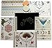 Gorgeous Party SET of 5 LARGE SHEETS Premium Metallic Gold, Silver, Turquoise And Multi-Coloured Temporary Tattoos: Over 70 Designs In A Pack From Seren® With 2 Handy Sponge Applicators