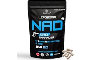 DIRECTPURITY Direct Purity NAD Supplements – 1150 mg Healthy Aging Liposomal NAD with Trans Resveratrol TMG and Piperine Blend Supports Cellular Health DNA Repair Energy and Metabolism – 60 Vegan Capsules