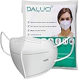 Daluci Anti Pollution N95 Reusable Unisex Non Woven fabric Face Mask, Ear Loop Style (Pack of 10) Protective Fold Flat Mask With 5 Layered Filtration, Without Valve: 