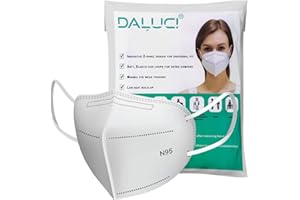Daluci Anti Pollution N95 Reusable Unisex Non Woven fabric Face Mask, Ear Loop Style (Pack of 10) Protective Fold Flat Mask With 5 Layered Filtration, Without Valve