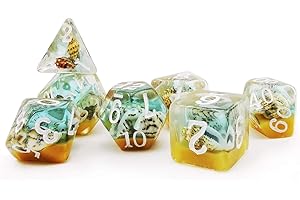 BESCON DICE Bescon zestaw kości BeachTime, nowość RPG 7 kości zestaw w pudełku z cegły