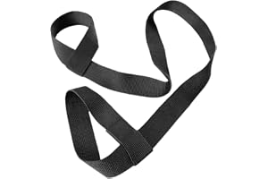 Yogamatta Bärrem - Slingbärrem, Halkfri Stretchbandrem | Justerbar Sele för Matthållare, Mångsidig Bärrem, Svart, 21.65x0.98 Inches