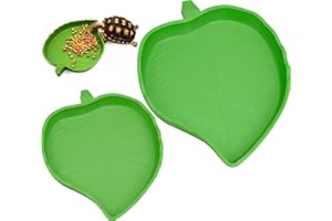 HAOSEA 2 Sizes Leaf Reptile Food and Water Bowl Leaf Tortoise Water Bowl Dish Plate for Tortoise Snake Crawl Pet Drinking and Eating