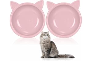 AL KAHF Cat Bowl Plastic Water Bowls Anti-Slip Cat Feeding Cup Multi-purpose Dry And Wet Food Bowl For Cats Kittens And Puppies Indoor Outdoor Essentials Pet Supplies Assorted Colour (Pack Of 2)