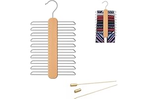 BNOYONERAS Puerta de corbatas de madera, gancho y percha para corbatas y bufandas, cremallera colgante 30 x 16 cm