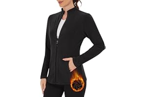 WOWENY Fleecejacke Damen Warm Gefüttert Sweatshirt mit Stehkragen und Full Zip Fleece Sweatjacke Leichte Antistatische Für Winter Outdoor Laufen Wandern Und Freizeit