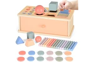 FANTSPATI Jouet Bébé 1 an Montessori, Jeu de Tri Formes et Couleurs Montessori Jouet Bois, Motricité Fine Bebe 1 an, Jeux Éducatif Enfants 2 3 Ans, Cadeaux pour Garçons Filles