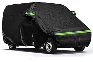 PEESHON Bache Voiture Exterieur,Bache de Voiture Remplace pour VW T5，Protection Solaire et Anti-Poussière, étanche Bâche Voiture Porte Latérale avec Fermeture éclair.(Noir)