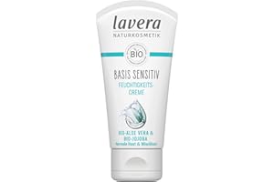 lavera Basis sensitiv krem nawilżający Bio Aloe Vera i jojoba ∙ intensywne nawilżenie ∙ wegańskie substancje czynne pochodzenia roślinnego, naturalny i innowacyjny kosmetyk do pielęgnacji twarzy (1 x