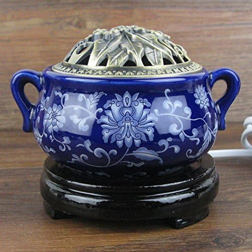 fdhthd Clock thermostat electronic sandalwood furnace ceramic fragrance oil burner Chen furnace plug-in powder fragrance lamp essential oil incense-B