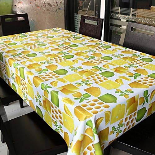BUUYI Tablecloth Dining Room Table Linen Lemon 130X200cm Rectangular Cafe Table Cover