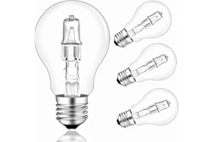 Caldarax E27 42W Dimmable, Ampoule Globe A55 Blanc Chaud 2700K, Ampoule à Vis E27 Transparente pour Lustre, Lampe de Table, Applique Murale, AC 220-240V, Lot de 4