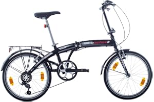 MULTIBRAND DISTRIBUTION Multibrand PROBIKE - Bicicleta plegable plegable de 20 pulgadas, 6 velocidades, para hombre y niño, guardabarros, adecuado a partir de 155 cm - 185 cm