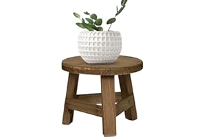 AMESOR Wood Planter Stand - Plant Stand Wooden Stool | Round Wooden Stool For Plant | Plant Pot Display Stand | Garden Plant Pot Display Stands | Decorative Small Wooden Stool For Home Patio, 17.8×17.8×15 CM