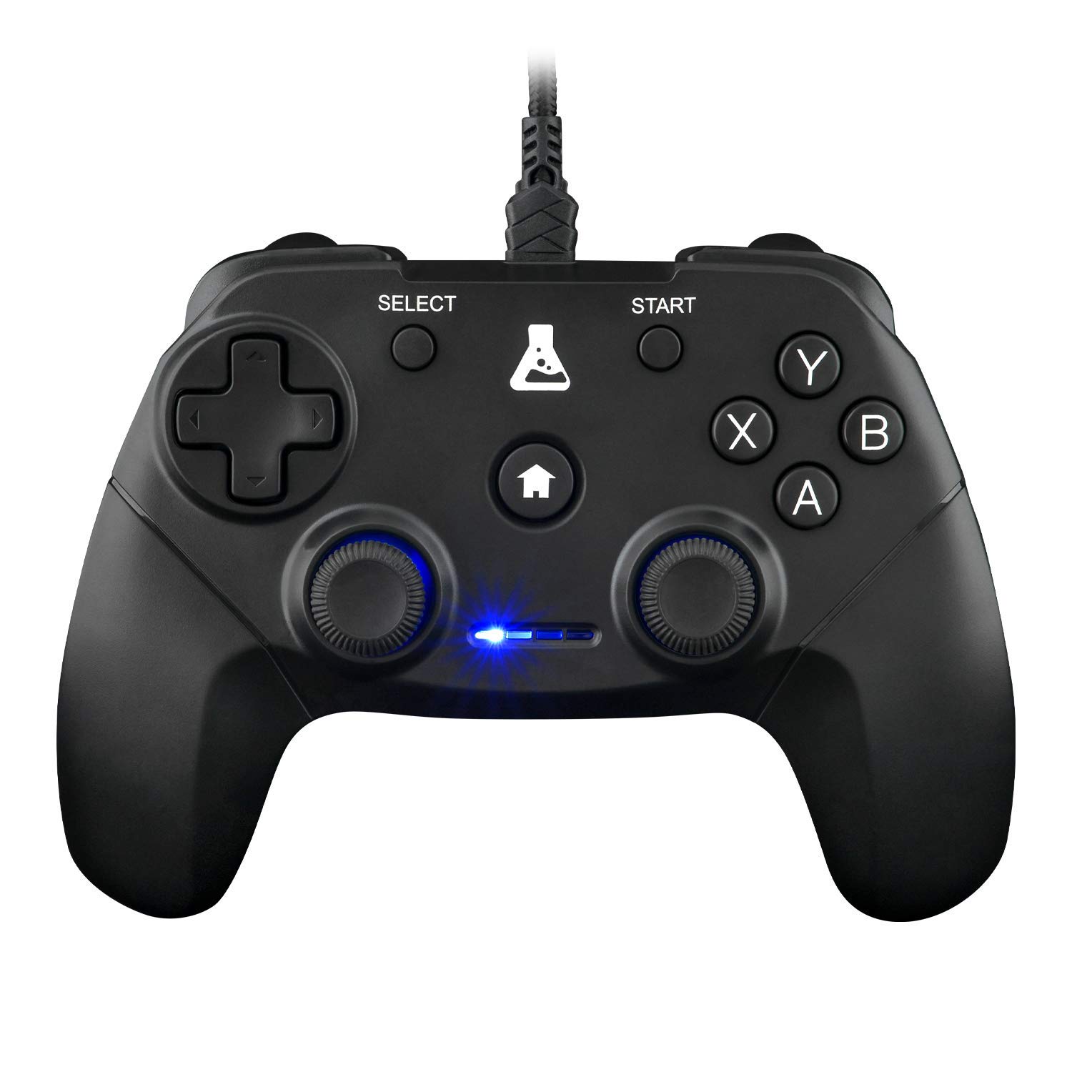 The G-LAB K-Pad Thorium USB bekabelde PC & PS3 gaming controller met geïntegreerde vibratie, bekabelde gamepad - gamepad voor pc, Windows XP-7-8-10, PS3 en Android TV-box, zwart | USB-kabel, geïntegreerde trillingen, ergonomisch, compatibel met PC Windows 10/11 en PS3