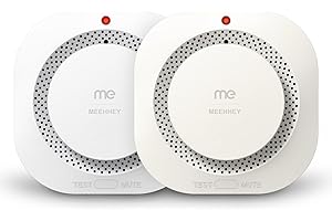 MEEHHEY Smoke Alarms for Home, Smoke Alarm with 10 Years Life, Optical Fire Alarms for Home with LED Indicator and 80dB Audible, Smoke Detector Supplied with Fixing Kit Fully Certified, 2 Pack