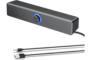 FAYAZ USB Computer Speakers with 40W HD Surround Stereo Sound, for PC,Desktop Laptop,USB Tablet, Mini Portable Soundbar with 3D Surround Stereo, Broad Compatibility, Plug and Play,1.2m USB Powered