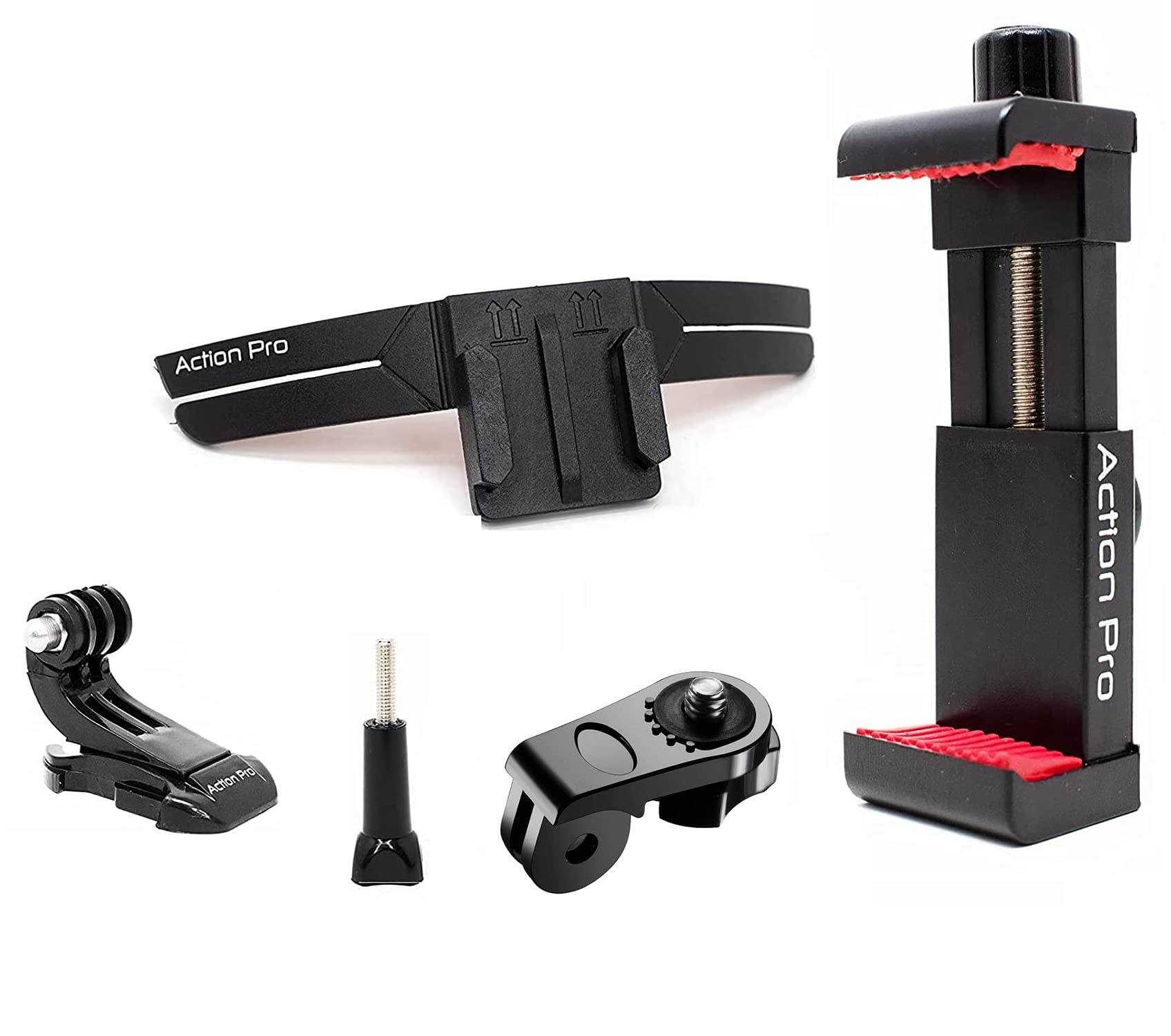 Action Pro Helmet Chin Mount Strap Compatible with All Smartphones GoPro-13/12/11/10/9/8/7/6/5/4/SJCAM/DJI Osmo/Insta-360 and All Action Camera