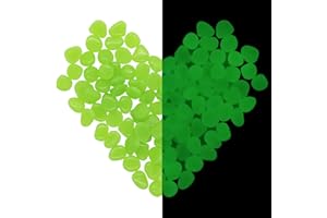 HMIEPRS 1000 Stück Leuchtsteine Kieselsteine, Fluoreszierende Steine, Nachtleuchtend Steine, Leuchtende Pebble Steine für Garten, Aquarium, Gehweg, Outdoor Dekoration, Pflanzen Topf (Grün, 0.8-1 cm)