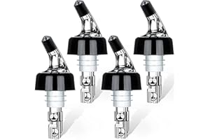SUPROBARWARE Bec Verseur Alcool, 4 Pièce Verseur de Bouteilles 3cl Verseurs de Liqueur Automatique de Bouteilles Mesuré Verseur Boissons Distributeur pour Liqueur Boissons Cocktails Vin