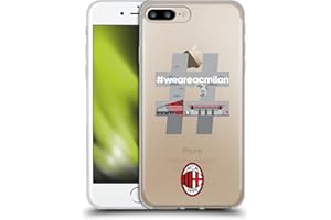 Head Case Designs Licenza Ufficiale AC Milan Hashtag Adulti Custodia in Gel [Protezione di Grado Militare] Compatibile con Apple iPhone 7 Plus/iPhone 8 Plus