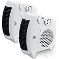 CUQOO Powerful 2KW Fan Heater with 2 Heat settings & Cool Function - Upright Electric Quiet Space Heater for Home with Variable Thermostat, Low Energy Usage, Perfect Electric Room Warmer