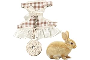 KEWUF Arnés Conejos con Correa, Accesorios de Conejo, pieza Correa de Conejo, 120cm, Transpirable y Suave, Correa Ajustable para Mascotas, para Pequeño Animal Conejo al Aire Libre(E)