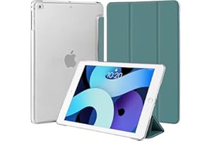 4UBonLife Custodia per iPad 6a /5a Generazione 9,7 Pollici 2018/2017, per iPad Air 1 2013/Air 2 2014 Cover Protettiva Rigida, Sottile e Leggera con Traslucida Posteriore Opaca Cover, Verde Notte