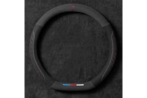 QUNNO Auto Coprivolante, per BMW Série 1 Series 1er Serie 1 E81 E82 E87 E88 F20 F21 F40 F52 116i M135i Coprivolante Pelle Microfibra Antiscivolo Accessori,Style A - Shape D