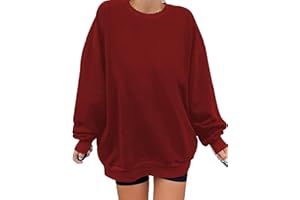 iudam Sweatshirt Damen Pullover Übergroßes Langarm Los Angeles Y2K Vintage Oversized Herbst Winter Casual Bluse Tops Oberteile