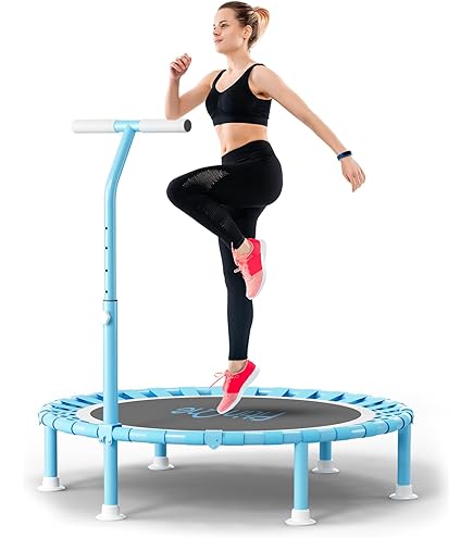 Faltbares Trampolin Für Erwachsene – 106,7 Cm Rebounder, Verstellbarer Schaumstoffgriff, Indoor/Outdoor Fitness